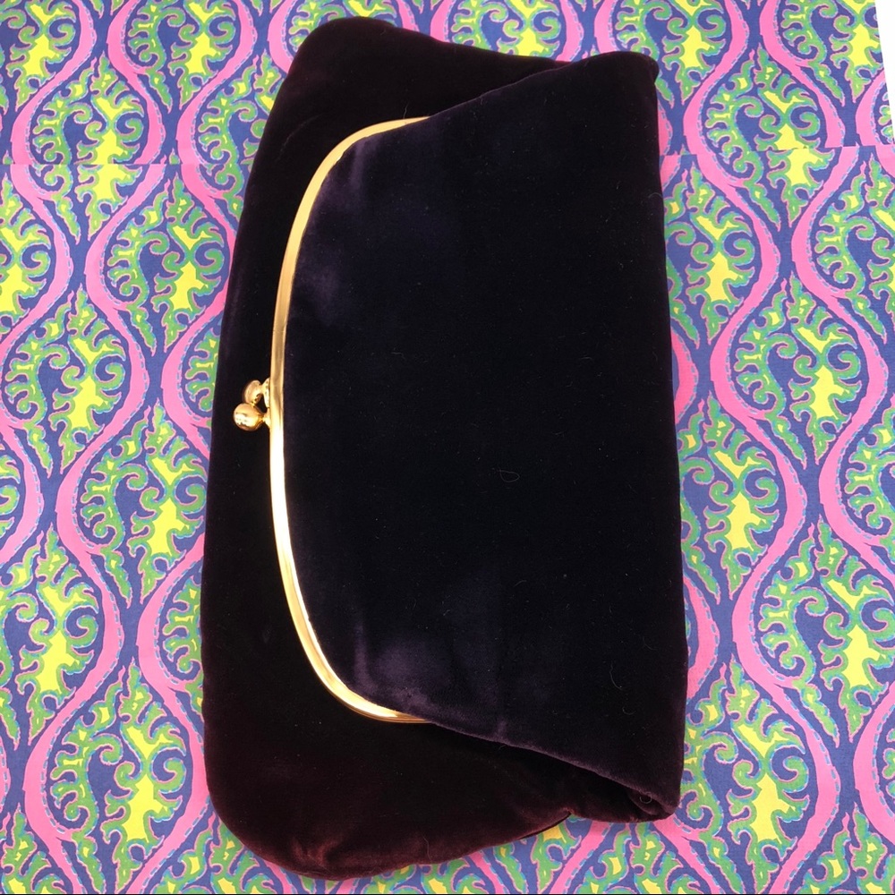Coblentz Fold over purple velvet Clutch